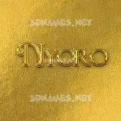 nyoro in All Gold style - 3D name wallpaper