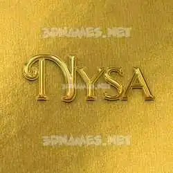 nysa in All Gold style - 3D name wallpaper