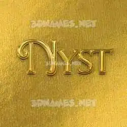 nyst in All Gold style - 3D name wallpaper