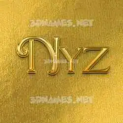 nyz in All Gold style - 3D name wallpaper