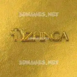 nzhinga in All Gold style - 3D name wallpaper