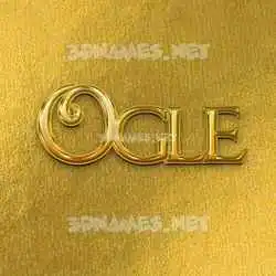 ogle in All Gold style - 3D name wallpaper
