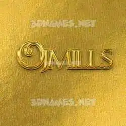 ojmills in All Gold style - 3D name wallpaper