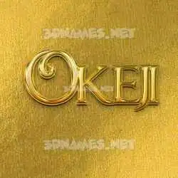 okeji in All Gold style - 3D name wallpaper