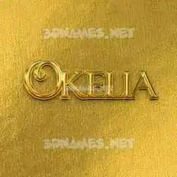 okelia in All Gold style - 3D name wallpaper
