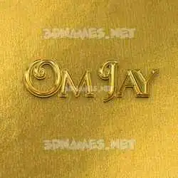 om jay in All Gold style - 3D name wallpaper