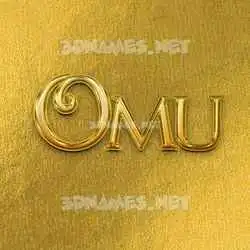 omu in All Gold style - 3D name wallpaper