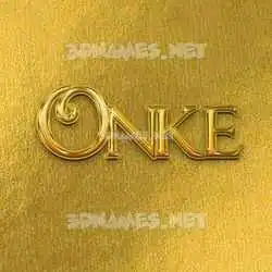 onke in All Gold style - 3D name wallpaper