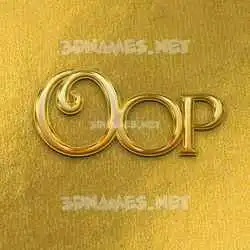 oop in All Gold style - 3D name wallpaper