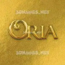 oria in All Gold style - 3D name wallpaper