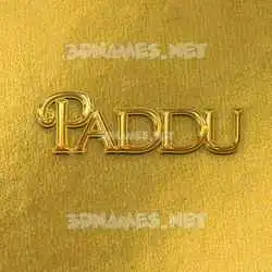 paddu in All Gold style - 3D name wallpaper