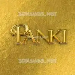panki in All Gold style - 3D name wallpaper