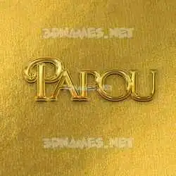papou in All Gold style - 3D name wallpaper