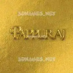 pappuraj in All Gold style - 3D name wallpaper