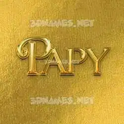papy in All Gold style - 3D name wallpaper