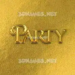 party in All Gold style - 3D name wallpaper