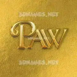 paw in All Gold style - 3D name wallpaper