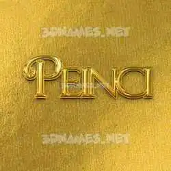 peinci in All Gold style - 3D name wallpaper