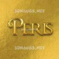 peris in All Gold style - 3D name wallpaper
