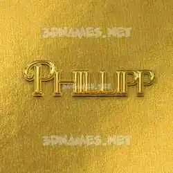 phillipp in All Gold style - 3D name wallpaper