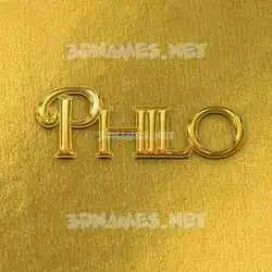 philo in All Gold style - 3D name wallpaper