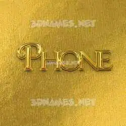 phone in All Gold style - 3D name wallpaper
