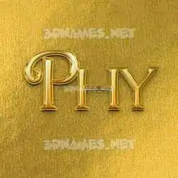 phy in All Gold style - 3D name wallpaper