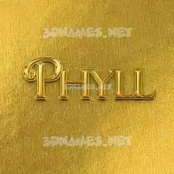 phyll in All Gold style - 3D name wallpaper