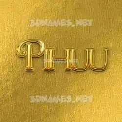 pihuu in All Gold style - 3D name wallpaper