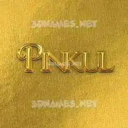 pinkul in All Gold style - 3D name wallpaper