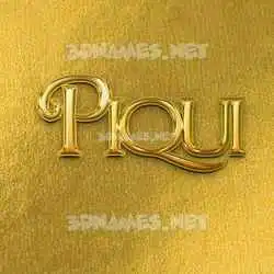 piqui in All Gold style - 3D name wallpaper