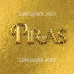 piras in All Gold style - 3D name wallpaper