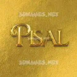 pisal in All Gold style - 3D name wallpaper