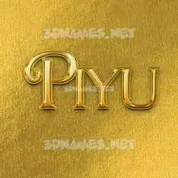 piyu in All Gold style - 3D name wallpaper
