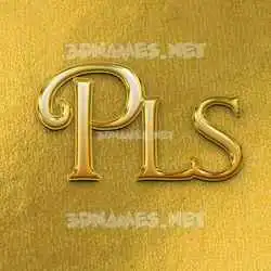 pls in All Gold style - 3D name wallpaper