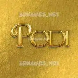 podi in All Gold style - 3D name wallpaper