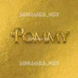pommy in All Gold style - 3D name wallpaper