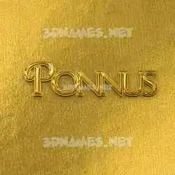 ponnus in All Gold style - 3D name wallpaper