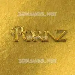 porinz in All Gold style - 3D name wallpaper