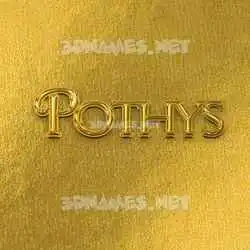 pothys in All Gold style - 3D name wallpaper