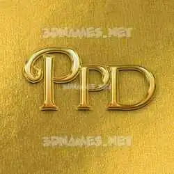 ppd in All Gold style - 3D name wallpaper