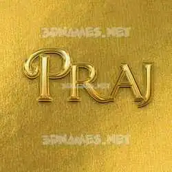 praj in All Gold style - 3D name wallpaper