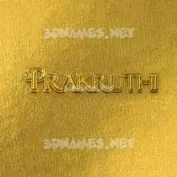 prakruthi in All Gold style - 3D name wallpaper
