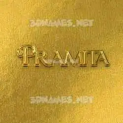 pramita in All Gold style - 3D name wallpaper