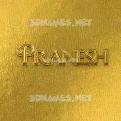 pranesh in All Gold style - 3D name wallpaper