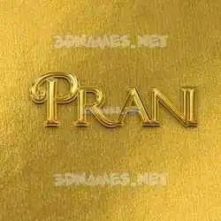prani in All Gold style - 3D name wallpaper
