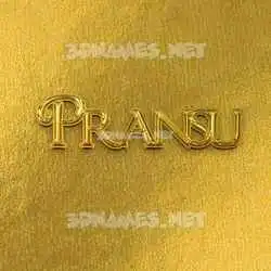 pransu in All Gold style - 3D name wallpaper