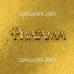 pratama in All Gold style - 3D name wallpaper
