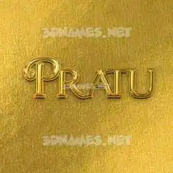 pratu in All Gold style - 3D name wallpaper