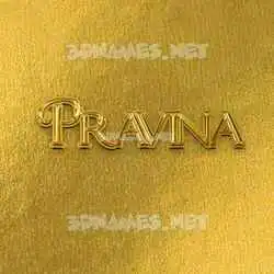 pravina in All Gold style - 3D name wallpaper